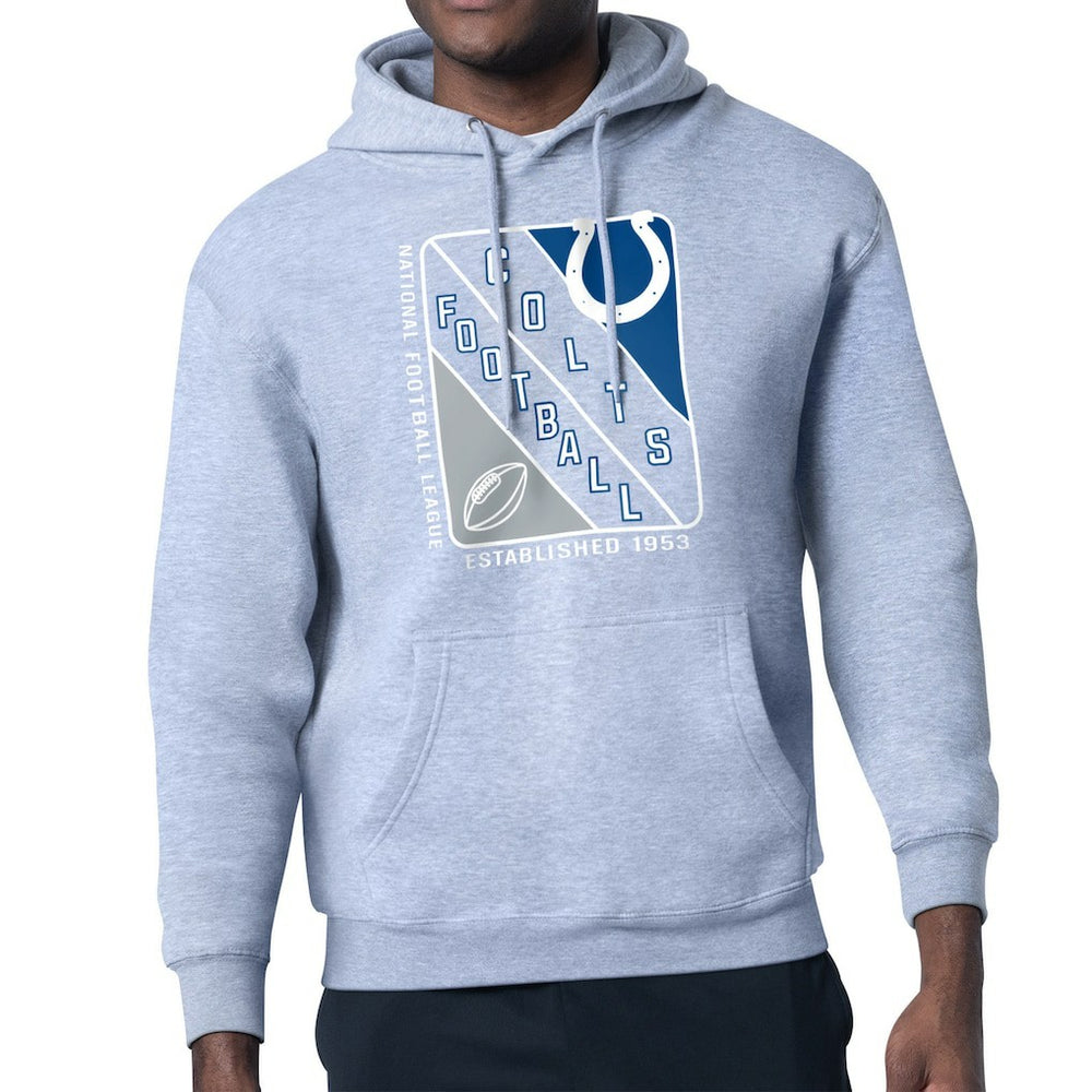 Indianapolis Colts Starter Shield Logo Pullover Hoodie Heather Gray