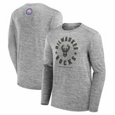 Milwaukee Bucks NBA Hoops for Troops Long Sleeve T-Shirt Heather Gray | Fanatics