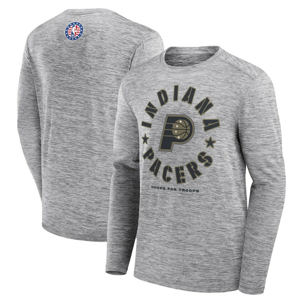 Indiana Pacers NBA Hoops for Troops Long Sleeve T-Shirt Heather Gray | Fanatics for sale