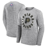 Indiana Pacers NBA Hoops for Troops Long Sleeve T-Shirt Heather Gray | Fanatics for sale