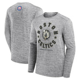 Boston Celtics NBA Hoops for Troops Long Sleeve T-Shirt Heather Gray | Fanatics