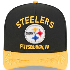 Pittsburgh Steelers New Era 2025 NFL Draft A-Frame 9FIFTY Snapback Hat Black/Gold