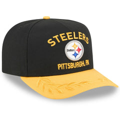 Pittsburgh Steelers New Era 2025 NFL Draft A-Frame 9FIFTY Snapback Hat Black/Gold