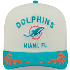 Miami Dolphins New Era 2025 NFL Draft A-Frame 9FIFTY Snapback Hat Cream/Aqua