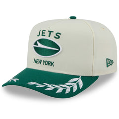 New York Jets New Era 2025 NFL Draft A-Frame 9FIFTY Snapback Hat Cream/Green