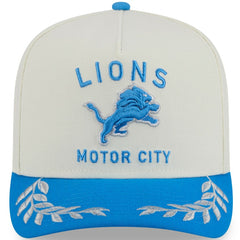 Detroit Lions New Era 2025 NFL Draft A-Frame 9FIFTY Snapback Hat Cream/Blue
