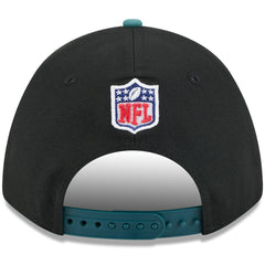 Philadelphia Eagles New Era 2025 NFL Draft 9FORTY A-Frame M-Crown Adjustable Hat Black/Midnight Green
