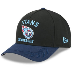 Tennessee Titans New Era 2025 NFL Draft 9FORTY A-Frame M-Crown Adjustable Hat Black/Navy