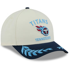 Tennessee Titans New Era 2025 NFL Draft 9FORTY A-Frame M-Crown Adjustable Hat Cream/Navy