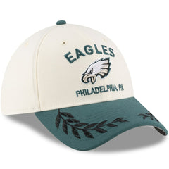 Philadelphia Eagles New Era 2025 NFL Draft 39THIRTY Flex Hat Cream/Midnight Green