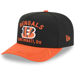 Cincinnati Bengals New Era Youth 2025 NFL Draft A-Frame 9FIFTY Snapback Hat Black/Orange