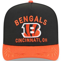 Cincinnati Bengals New Era Youth 2025 NFL Draft A-Frame 9FIFTY Snapback Hat Black/Orange