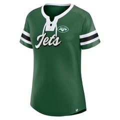 Fanatics New York Jets Women's Original State Lace-Up T-Shirt Green