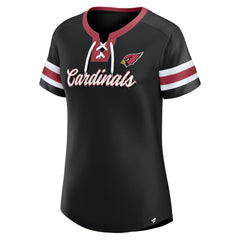 Fanatics Arizona Cardinals Women's Original State Lace-Up T-Shirt Black