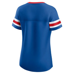 Fanatics New York Giants Women's Bling Athena Jersey Style Lace-up T-Shirt Royal