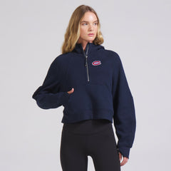 Montreal Canadiens lululemon Women's Scuba Oversized Half-Zip Hoodie - True Navy - NHL 202151264