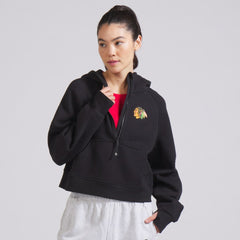 Chicago Blackhawks lululemon Women's Scuba Oversized Half-Zip Hoodie - Black - NHL 202151278