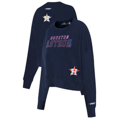 Houston Astros Pro Standard Women's Game Day Classics Crewneck Pullover Sweatshirt - Navy - MLB Discount