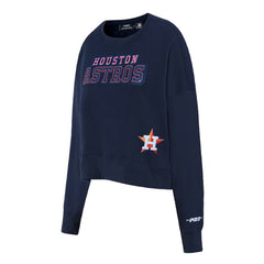 Houston Astros Pro Standard Women's Game Day Classics Crewneck Pullover Sweatshirt - Navy - MLB Discount
