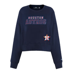Houston Astros Pro Standard Women's Game Day Classics Crewneck Pullover Sweatshirt - Navy - MLB Discount