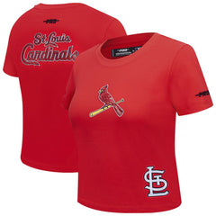 St. Louis Cardinals Pro Standard Women's Game Day Classics Baby Doll Cropped T-Shirt - Red - MLB on Sale