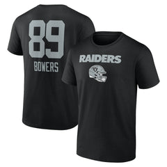 Brock Bowers Las Vegas Raiders Name & Number Team Wordmark T-Shirt Black