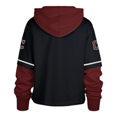 Cleveland Guardians '47 Women's City Connect Shortstop Cropped Pullover Hoodie - Navy - 47 brand on Sale