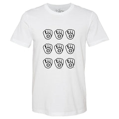 Milwaukee Brewers Tiny Turnip Women's Logo Grid T-Shirt - White - MLB Discount