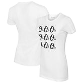 Baltimore Orioles Tiny Turnip Women's Logo Grid T-Shirt - White - MLB Lifestyle