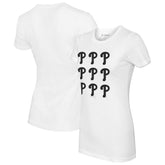 Philadelphia Phillies Tiny Turnip Women's Logo Grid T-Shirt - White - MLB Lifestyle