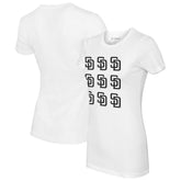 San Diego Padres Tiny Turnip Women's Logo Grid T-Shirt - White - MLB Discount