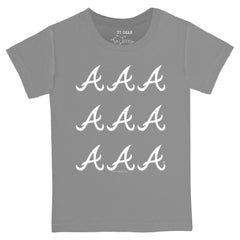 Atlanta Braves Tiny Turnip Youth Logo Grid T-Shirt - Gray - MLB Online