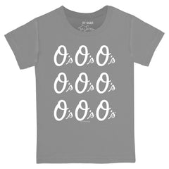 Baltimore Orioles Tiny Turnip Youth Logo Grid T-Shirt - Gray - MLB on Sale