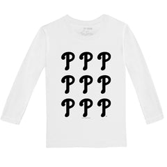 Philadelphia Phillies Tiny Turnip Youth Logo Grid Long Sleeve T-Shirt - White - MLB Sale