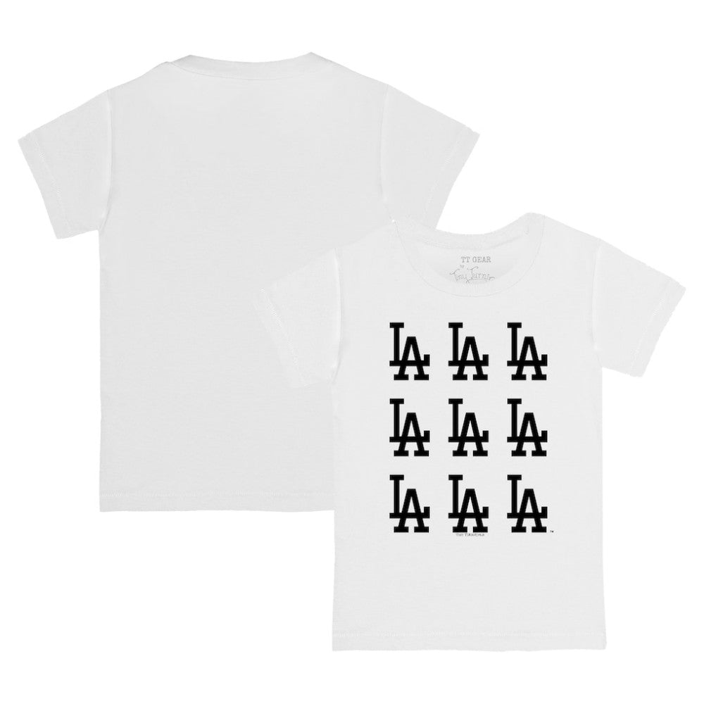 Los Angeles Dodgers Tiny Turnip Youth Logo Grid T-Shirt - White - MLB Lifestyle