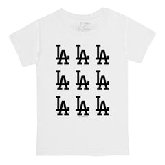 Los Angeles Dodgers Tiny Turnip Youth Logo Grid T-Shirt - White - MLB Lifestyle