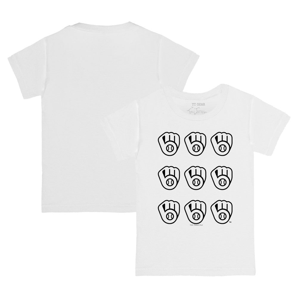 Milwaukee Brewers Tiny Turnip Youth Logo Grid T-Shirt - White - MLB Lifestyle