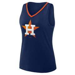 Houston Astros Women's Plus Sized Stellar Win V-Neck Tank Top - Navy - MLB Discount