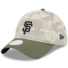 San Francisco Giants New Era Women's 2025 Armed Forces Day 9TWENTY Adjustable Hat - Light Beige/Olive - New Era Online