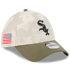 Chicago White Sox New Era 2025 Armed Forces Day 39THIRTY Flex Hat - Light Beige/Olive - New Era Lifestyle