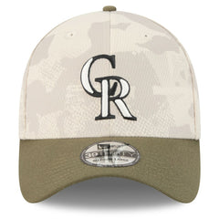 Colorado Rockies New Era 2025 Armed Forces Day 39THIRTY Flex Hat - Light Beige/Olive - New Era Lifestyle