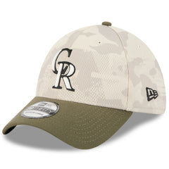 Colorado Rockies New Era 2025 Armed Forces Day 39THIRTY Flex Hat - Light Beige/Olive - New Era Lifestyle