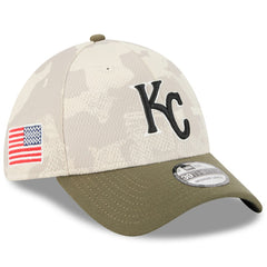 Kansas City Royals New Era 2025 Armed Forces Day 39THIRTY Flex Hat - Light Beige/Olive - New Era on Sale