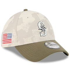 Seattle Mariners New Era 2025 Armed Forces Day 39THIRTY Flex Hat - Light Beige/Olive - New Era Discount