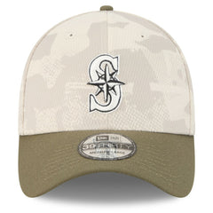 Seattle Mariners New Era 2025 Armed Forces Day 39THIRTY Flex Hat - Light Beige/Olive - New Era Discount