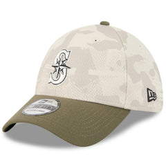 Seattle Mariners New Era 2025 Armed Forces Day 39THIRTY Flex Hat - Light Beige/Olive - New Era Discount