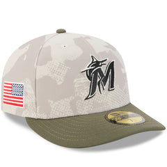 Miami Marlins New Era 2025 Armed Forces Day 59FIFTY Fitted Hat - Light Beige/Olive - New Era Sale