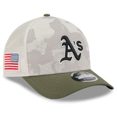 Athletics New Era 2025 Armed Forces Day 9FORTY M-Crown A-Frame Adjustable Hat - Light Beige/Olive - New Era Online