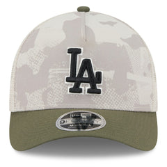 Los Angeles Dodgers New Era 2025 Armed Forces Day 9FORTY M-Crown A-Frame Adjustable Hat - Light Beige/Olive - New Era Online