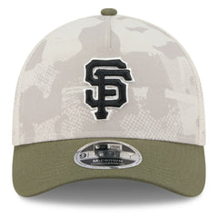 San Francisco Giants New Era 2025 Armed Forces Day 9FORTY M-Crown A-Frame Adjustable Hat - Light Beige/Olive - New Era Sale